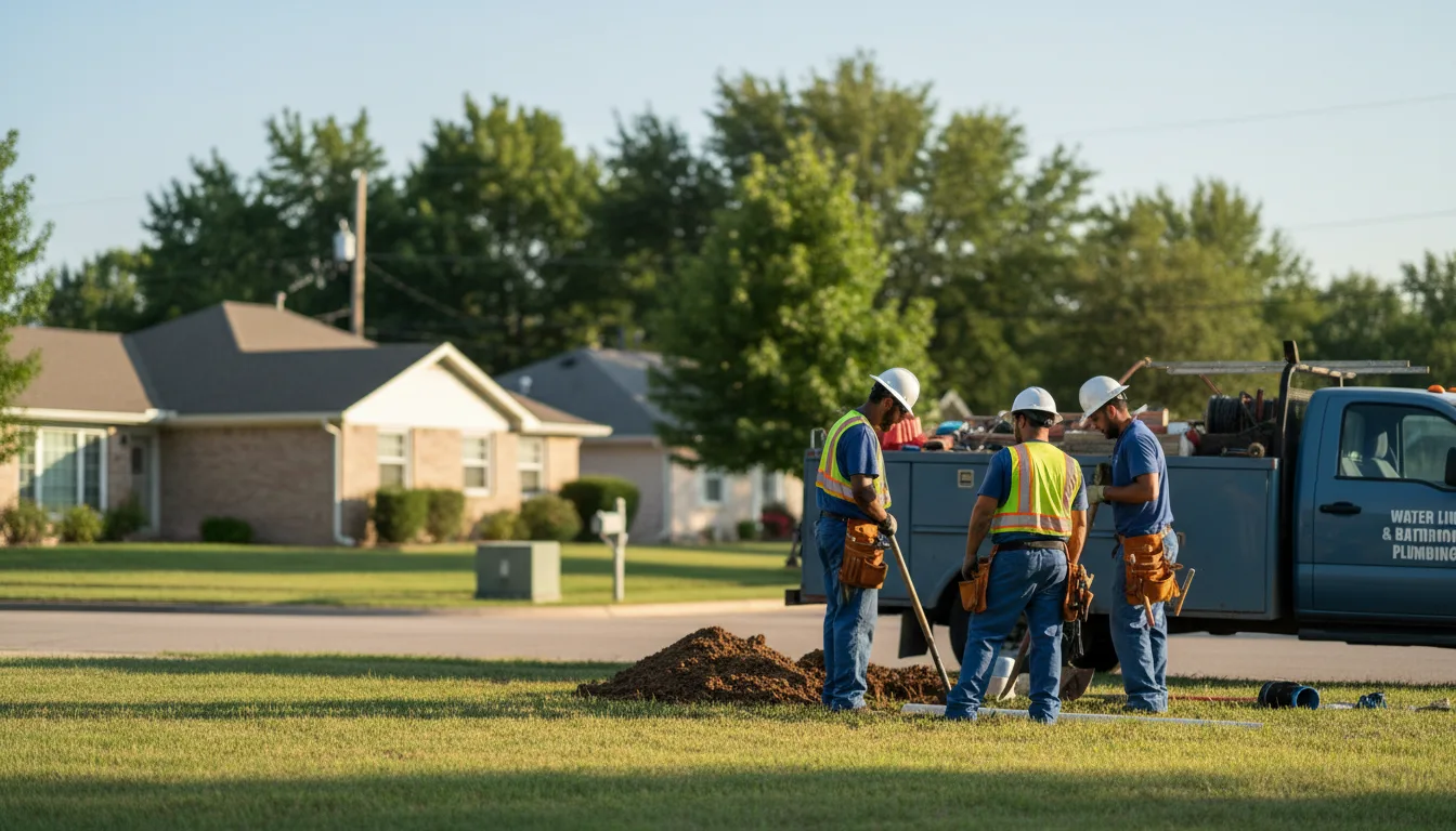 Residential water line and bathroom plumbing service in Oak Vale, MS